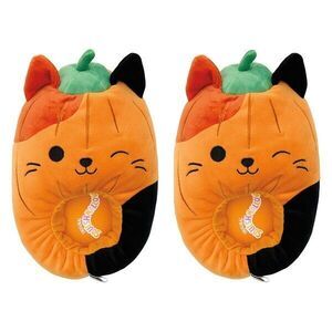 2024 Youth Kids Halloween Squishmallow Slippers Cam the Pumpkin Cat Size 1 / 13
